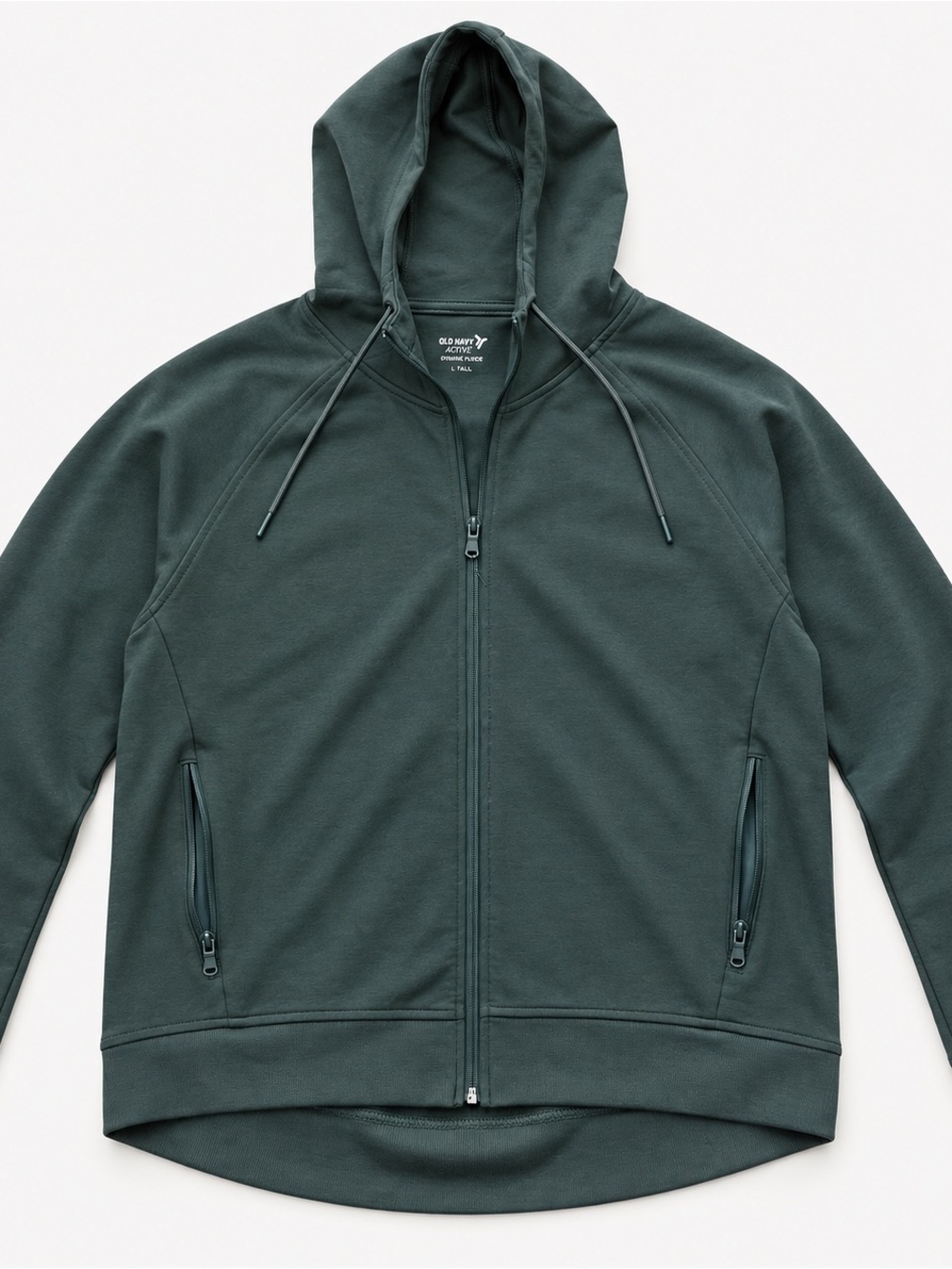 Old Navy Active Dynamic Fleece Full Zip Hoodie Dark Green L Tall